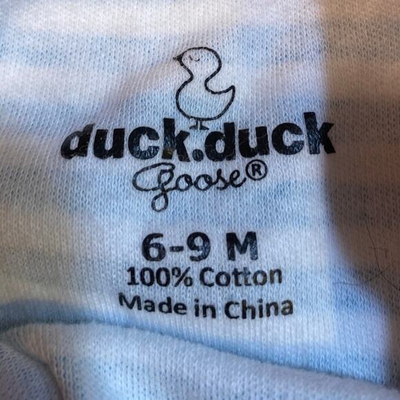Duck Duck Goose 6-9 Mth Blue and White Onsie - Picture 4 of 4